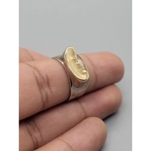 925 Sterling Silver Ring With 14k Accent Size 7.5